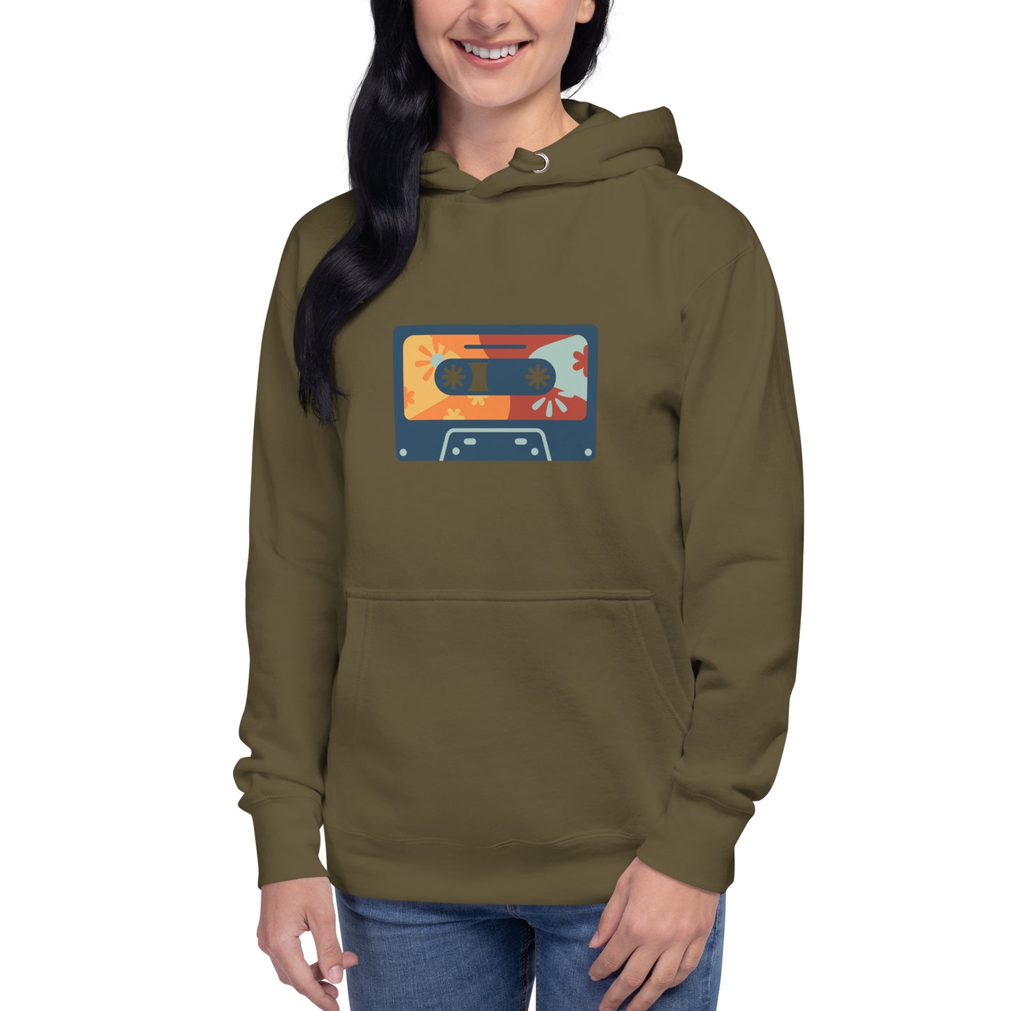 Premium Cotton Hoodie with Cassette Tape Print