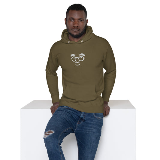 Premium Cotton Hoodie with Wondering Face Embroidery