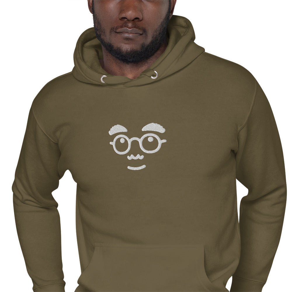 Premium Cotton Hoodie with Wondering Face Embroidery