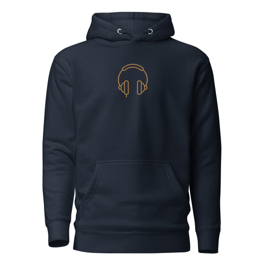 Premium Cotton Hoodie with Headphones Embroidery