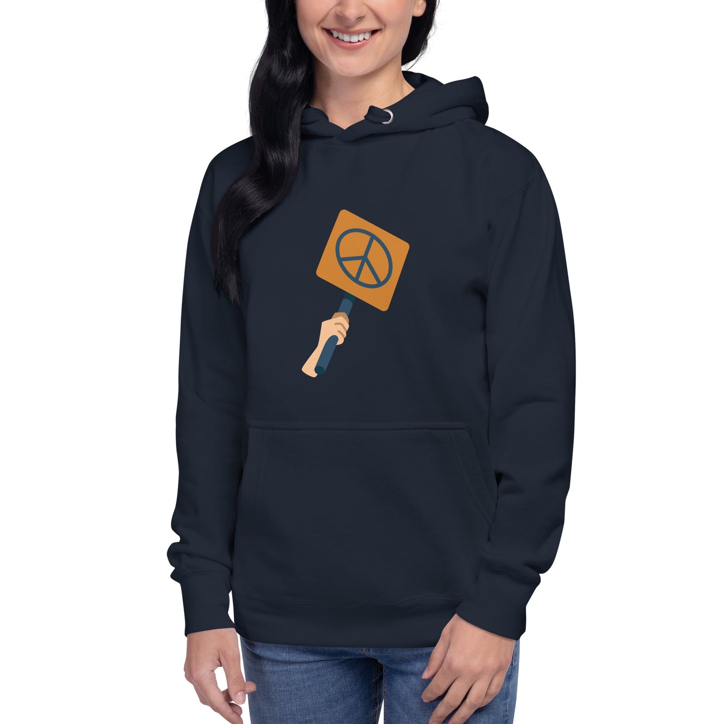 Premium Cotton Hoodie with Peace Sign Print