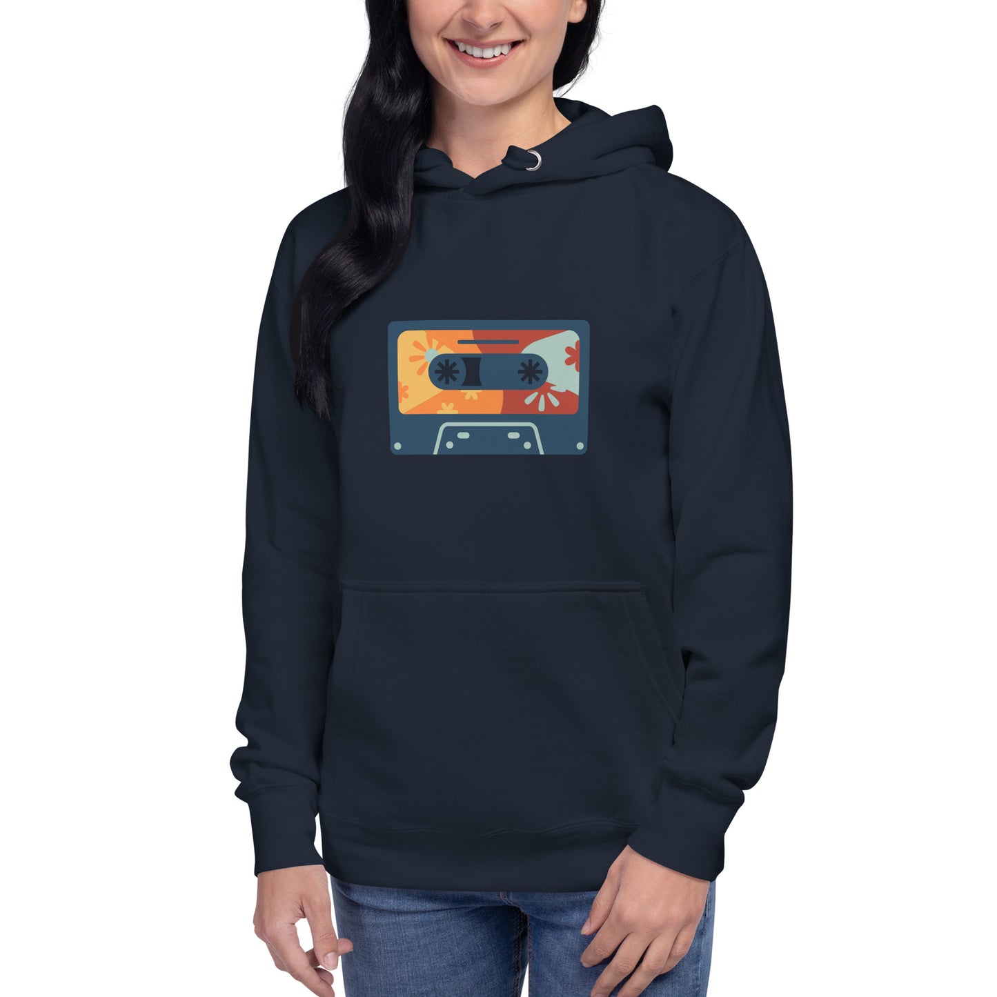 Premium Cotton Hoodie with Cassette Tape Print