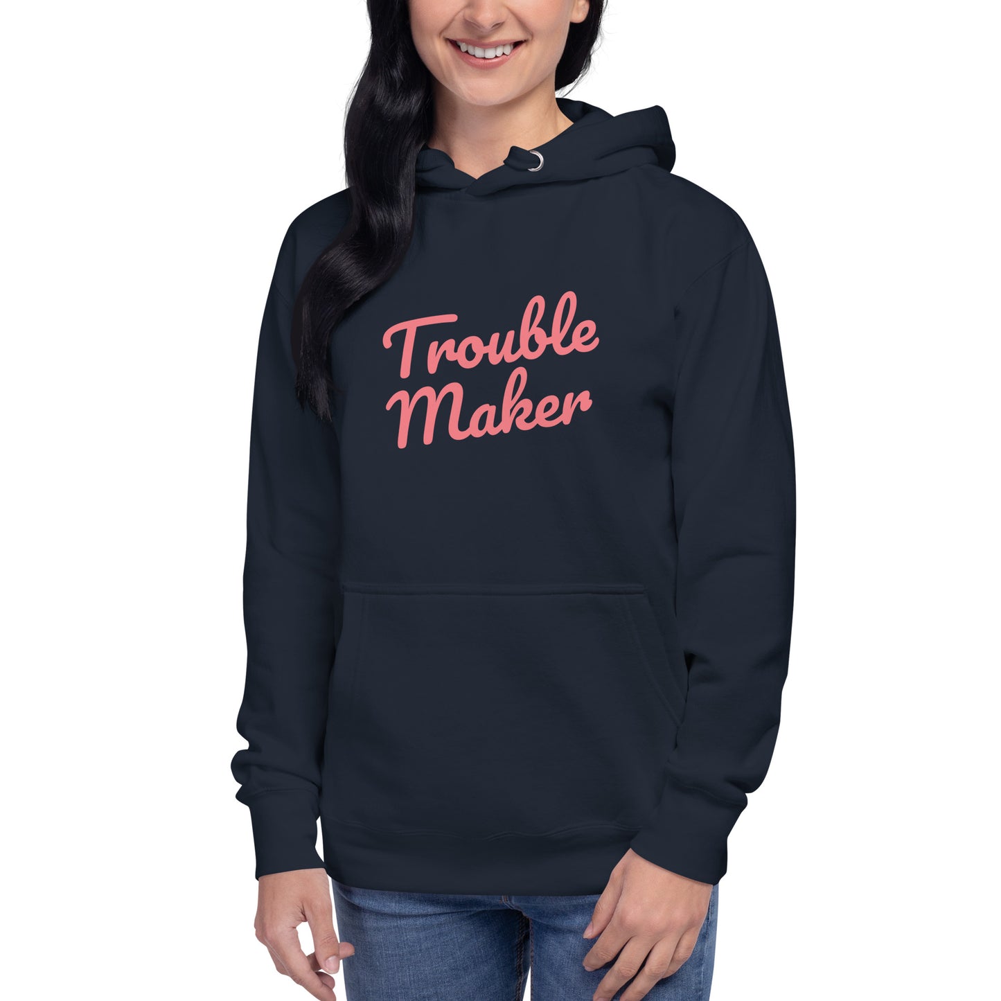 Premium Cotton Hoodie with Trouble Maker Print