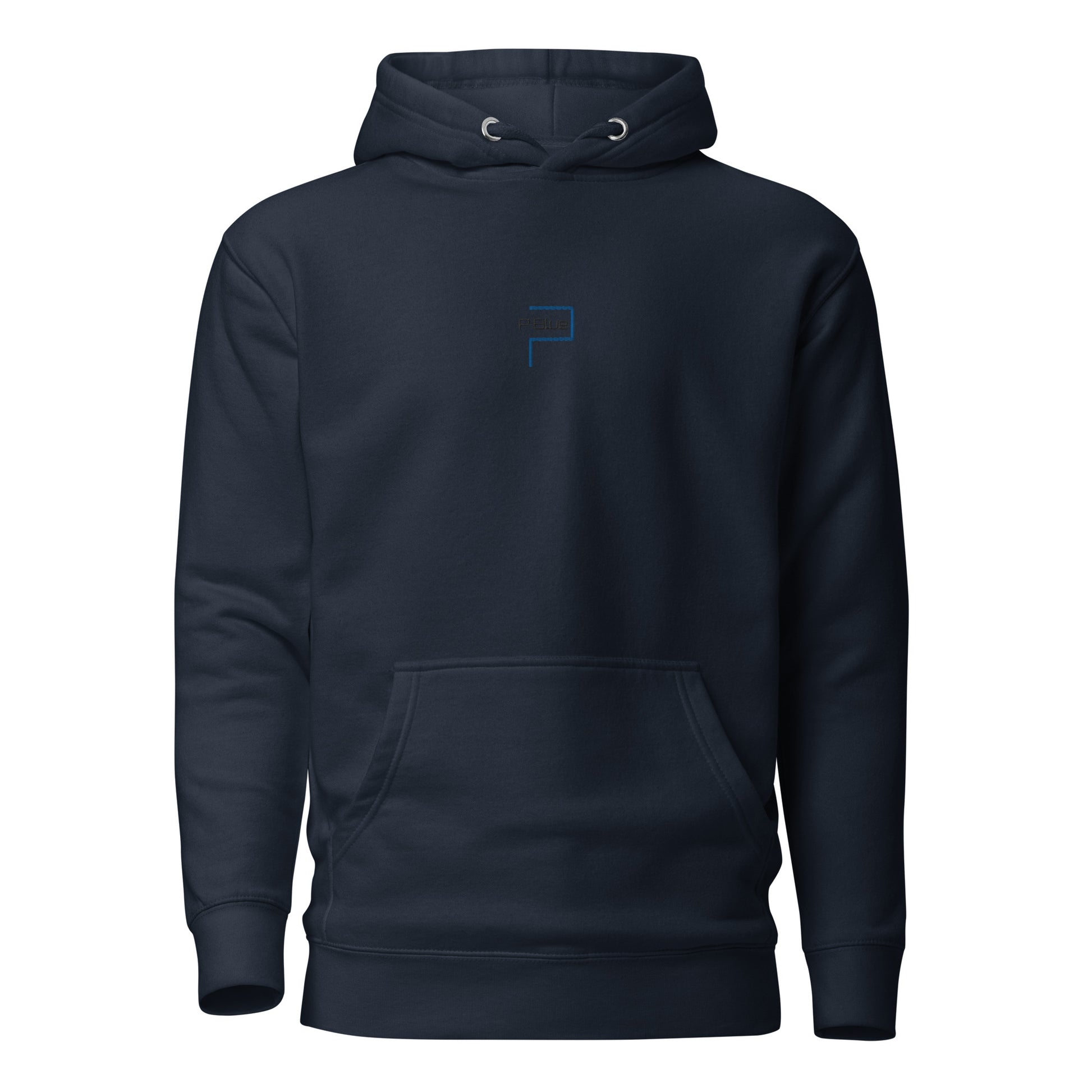 Premium Cotton Hoodie with P Blue Logo Embroidery