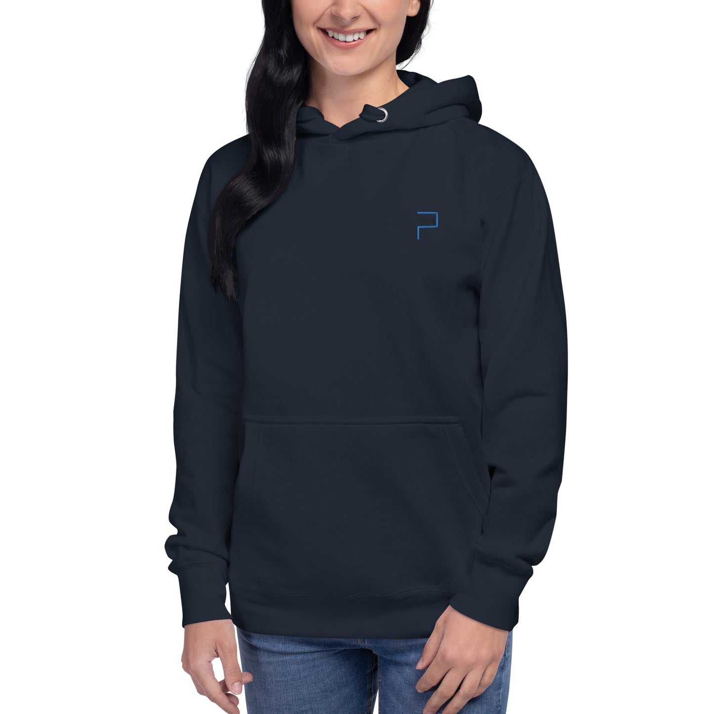 Premium Cotton Hoodie with P Blue Logo Embroidery