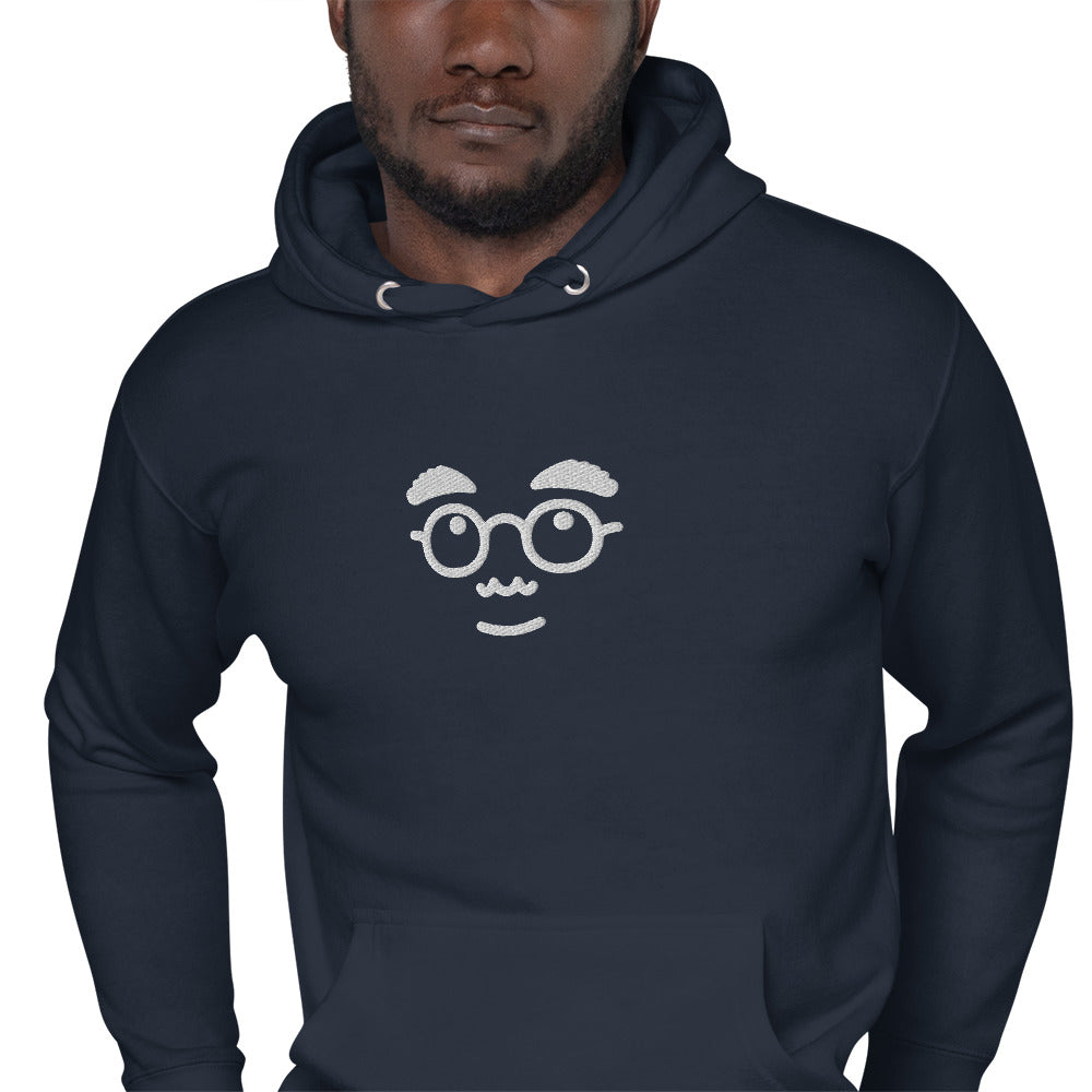 Premium Cotton Hoodie with Wondering Face Embroidery