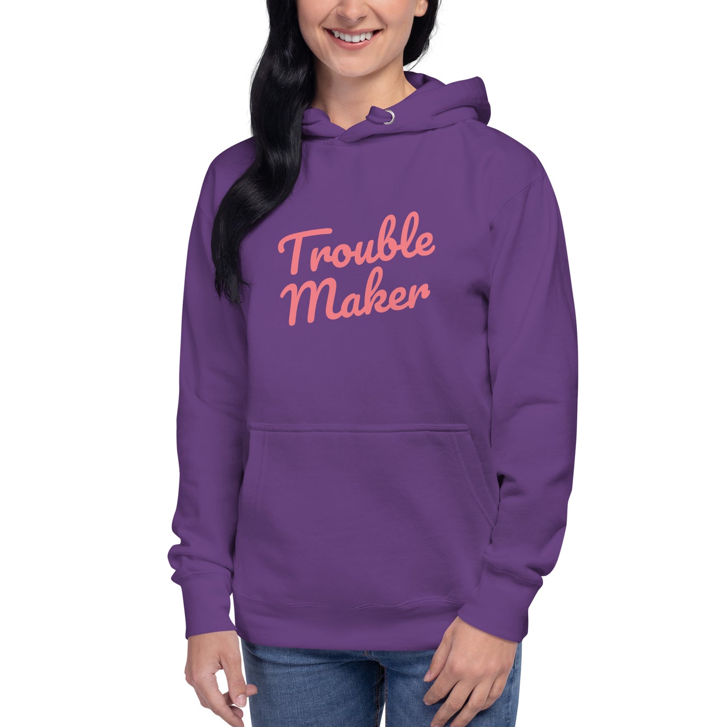 Premium Cotton Hoodie with Trouble Maker Print