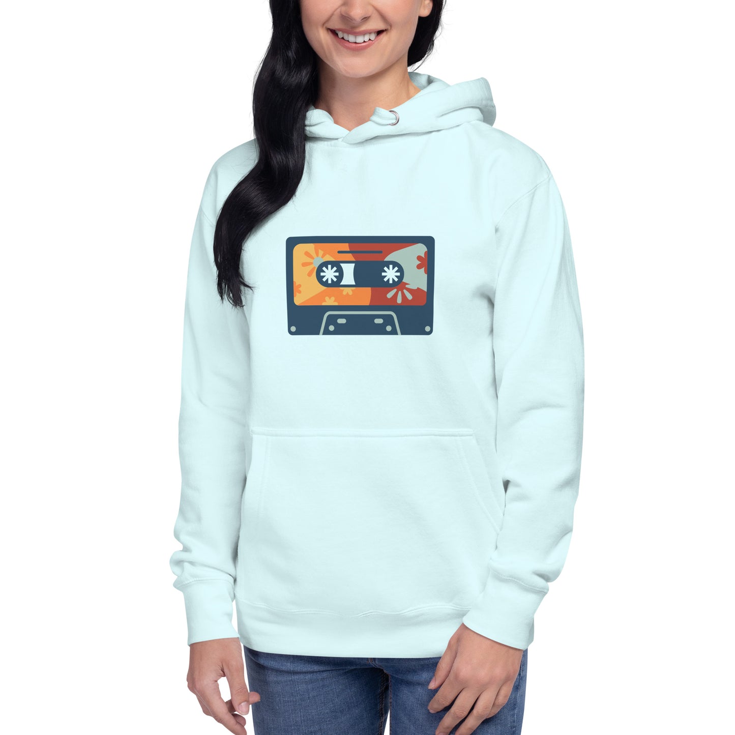 Premium Cotton Hoodie with Cassette Tape Print