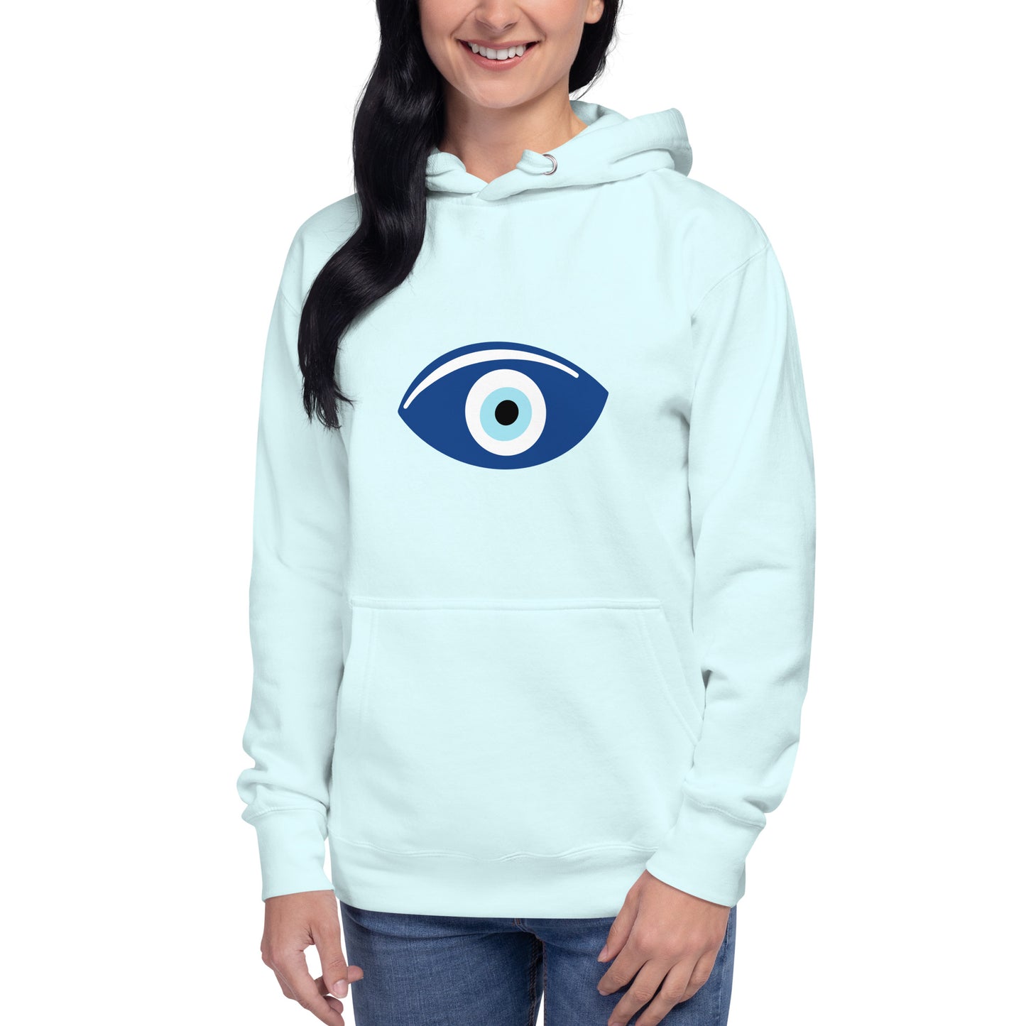 Premium Cotton Hoodie with Vaskania Evil Eye Print