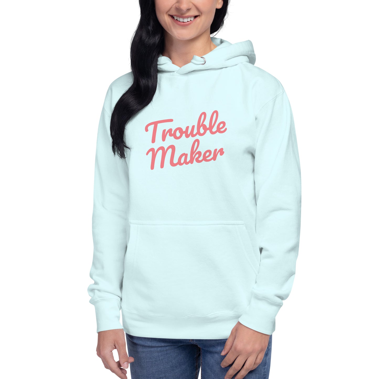 Premium Cotton Hoodie with Trouble Maker Print