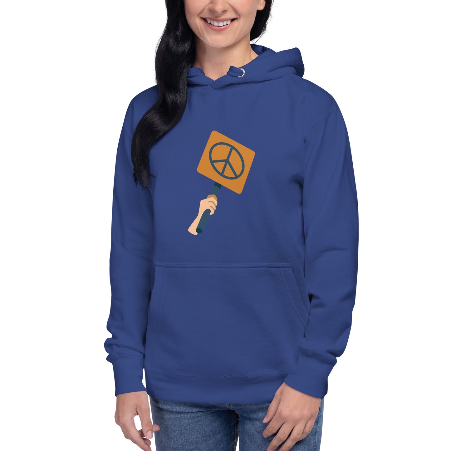 Premium Cotton Hoodie with Peace Sign Print