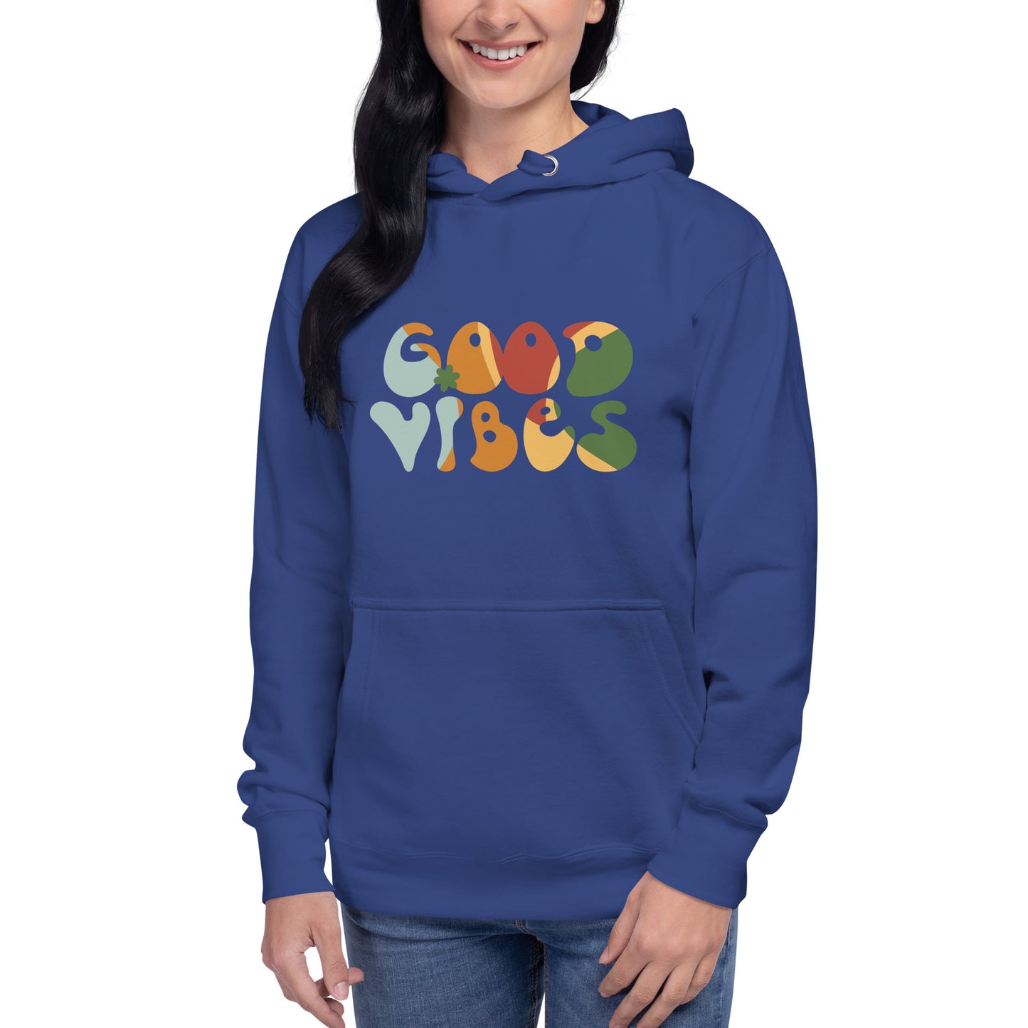 Premium Cotton Hoodie with Good Vibes Print