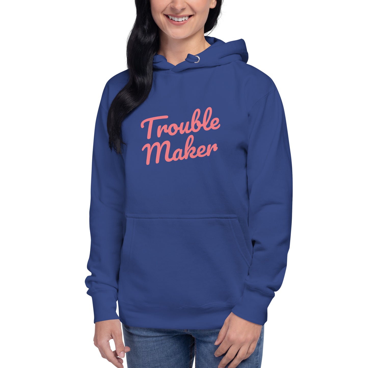 Premium Cotton Hoodie with Trouble Maker Print