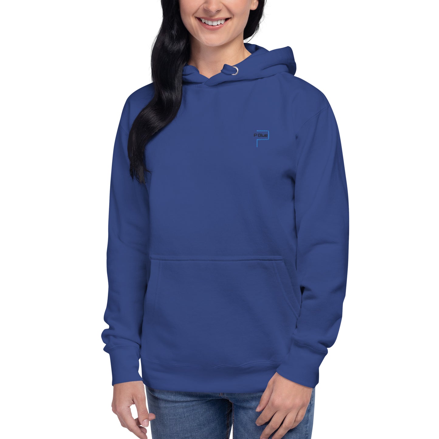 Premium Cotton Hoodie with P Blue Logo Embroidery