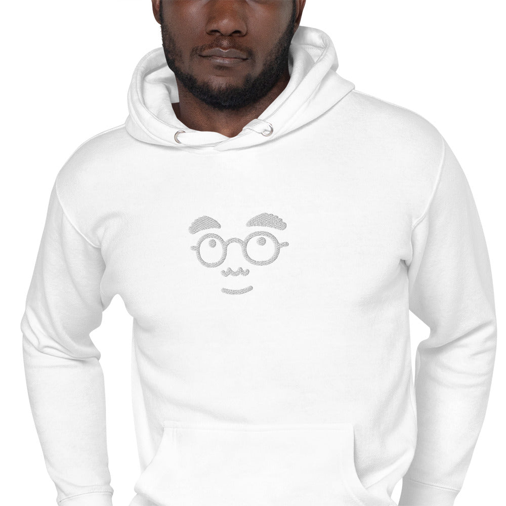 Premium Cotton Hoodie with Wondering Face Embroidery