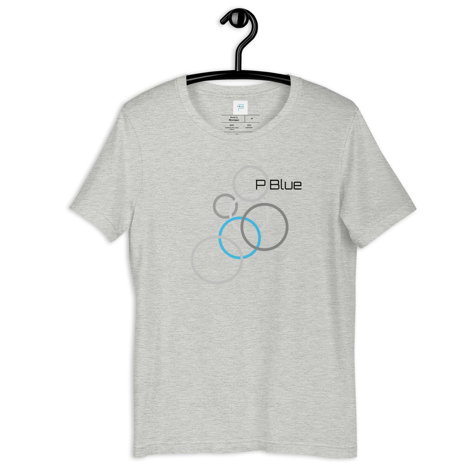 Grey Soft Cotton T-Shirt with Abstract Circles Print