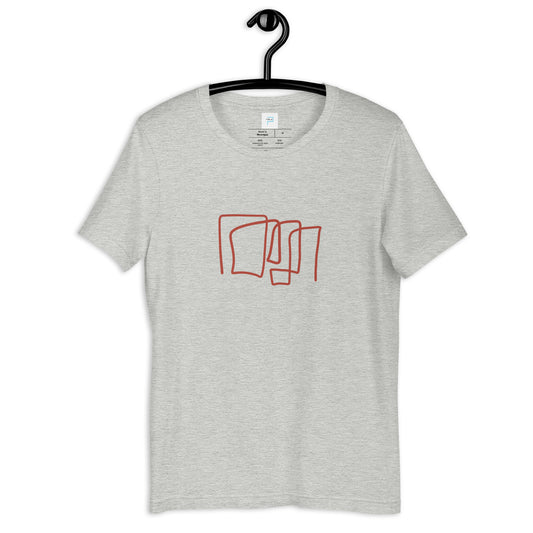 Soft Cotton T-Shirt with Sketched Squares Print