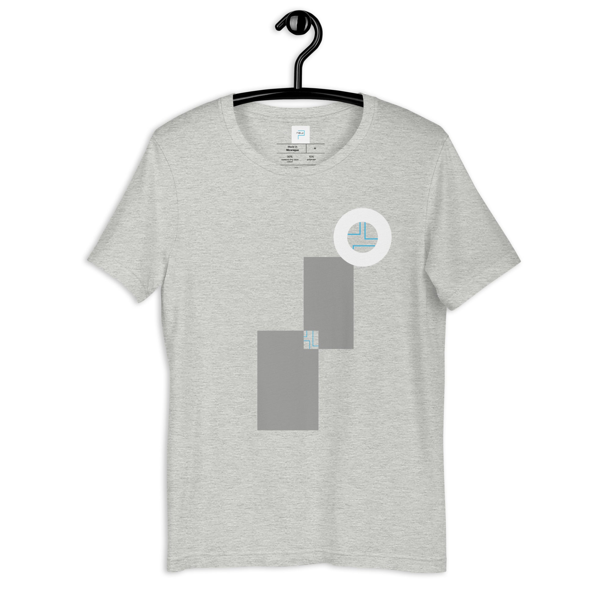 Grey Soft Cotton T-Shirt with Abstract Electric Print