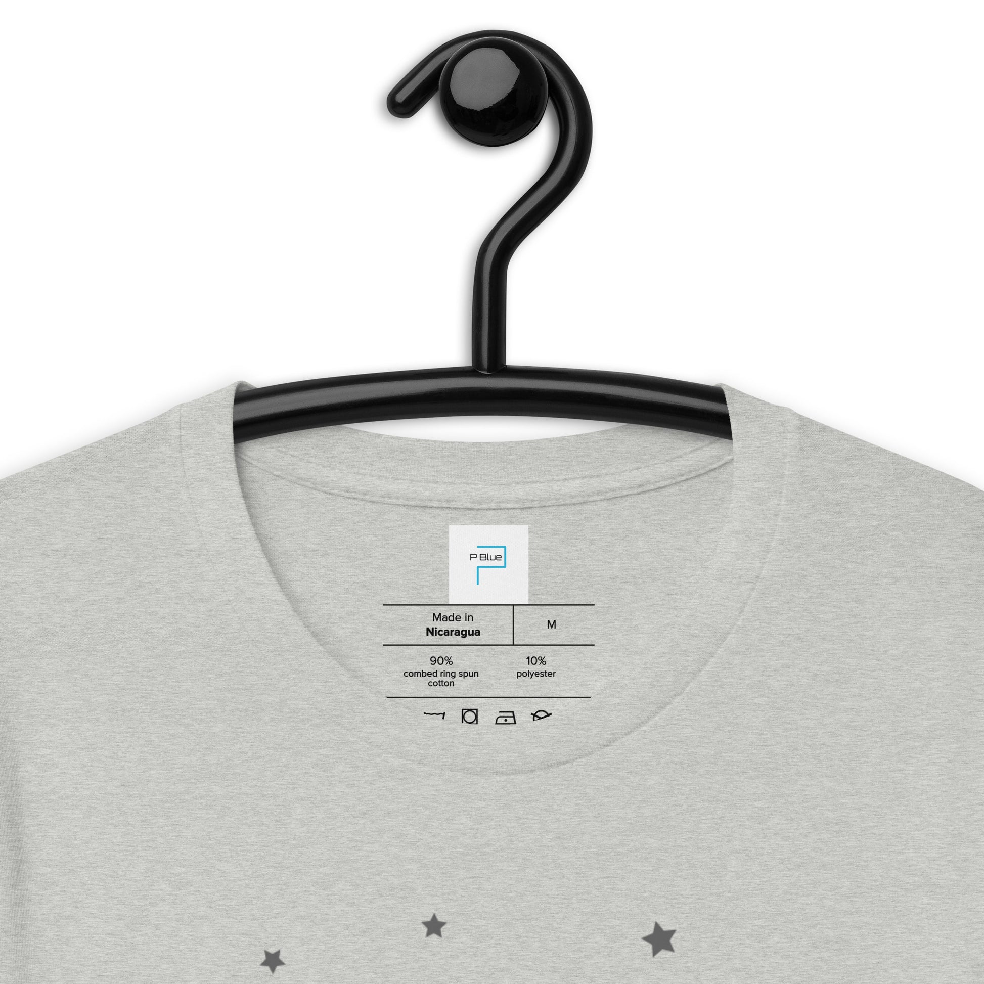 P Blue Soft Cotton T-Shirt with Space Stars Print