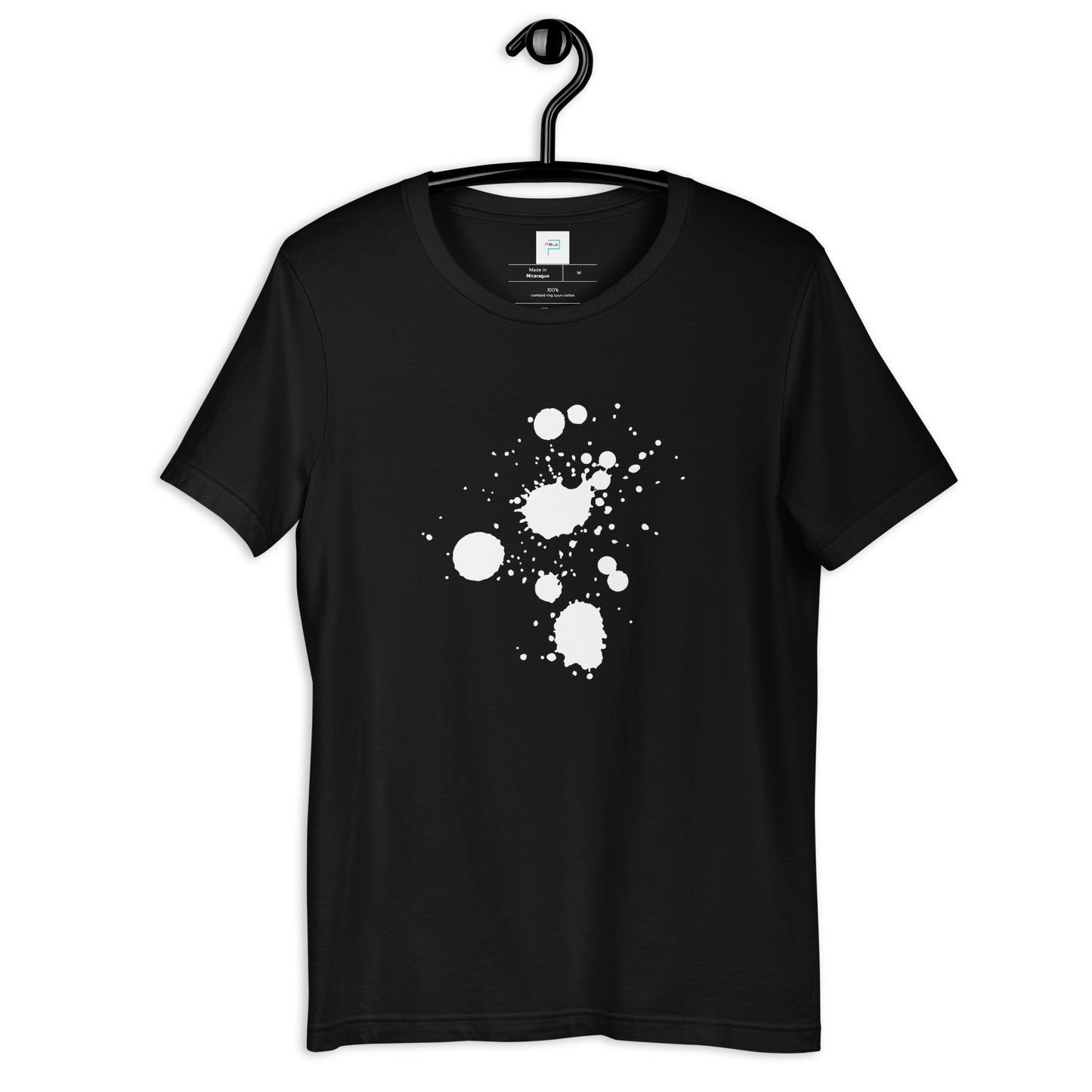 Black Soft Cotton T-Shirt with Paint Splatter Print