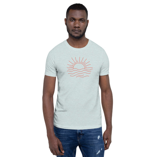 Soft Cotton T-Shirt with Sunset Print