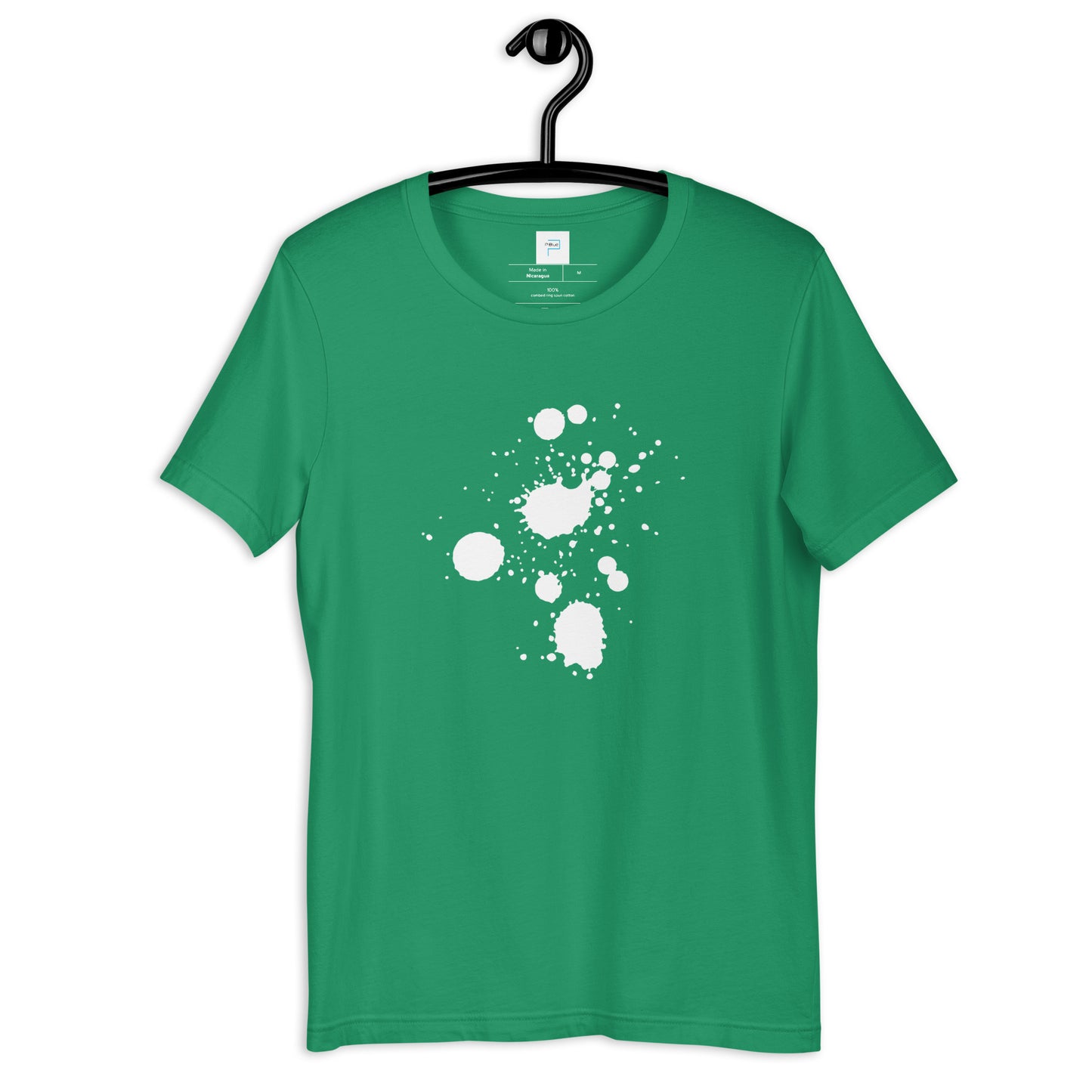 Green Soft Cotton T-Shirt with Paint Splatter Print