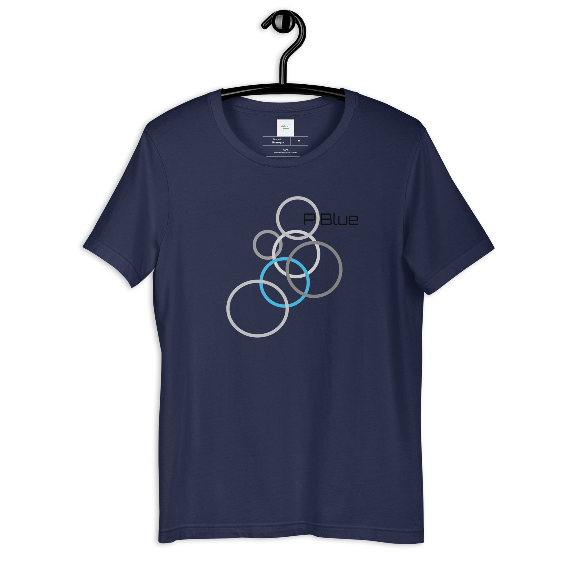 Navy Soft Cotton T-Shirt with Abstract Circles Print