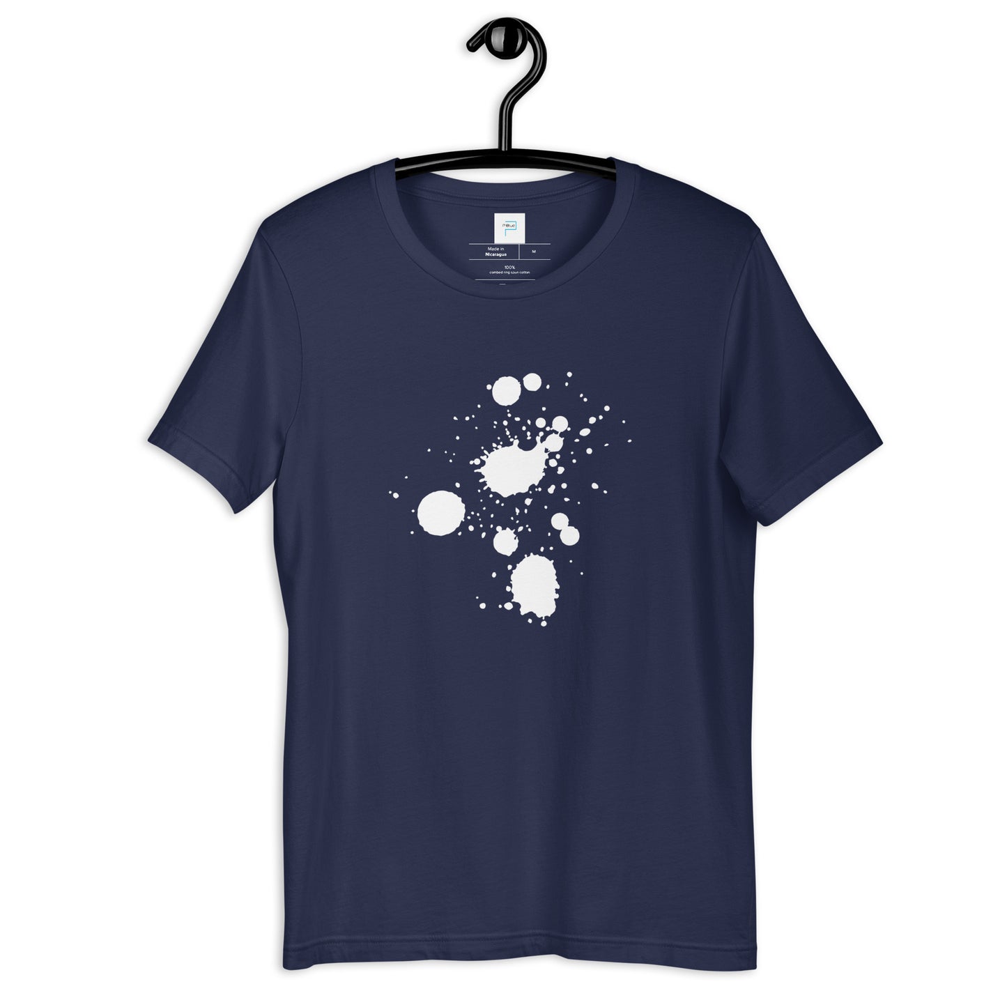 Navy Soft Cotton T-Shirt with Paint Splatter Print