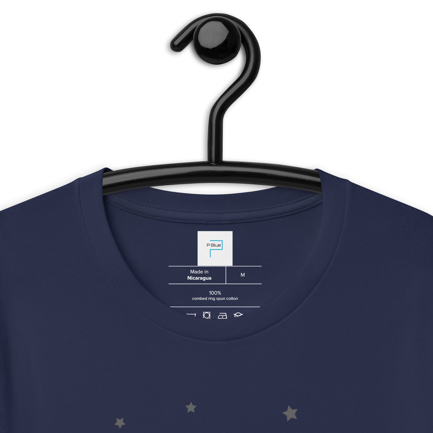 P Blue Soft Cotton T-Shirt with Space Stars Print