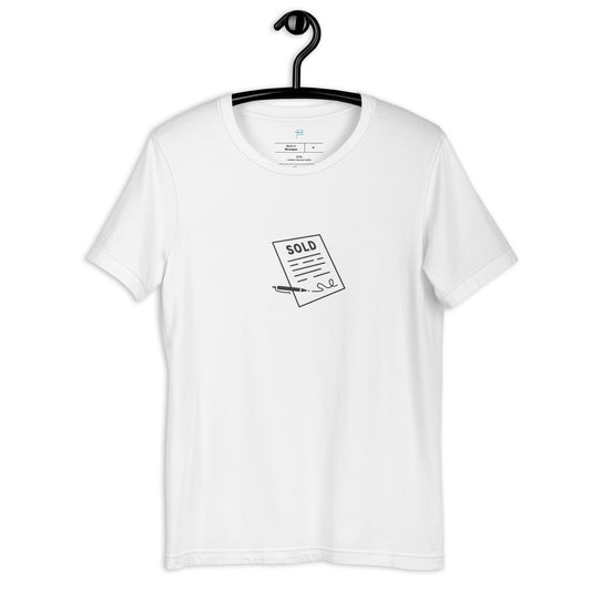 Soft Cotton T-Shirt with Sold Sign Print