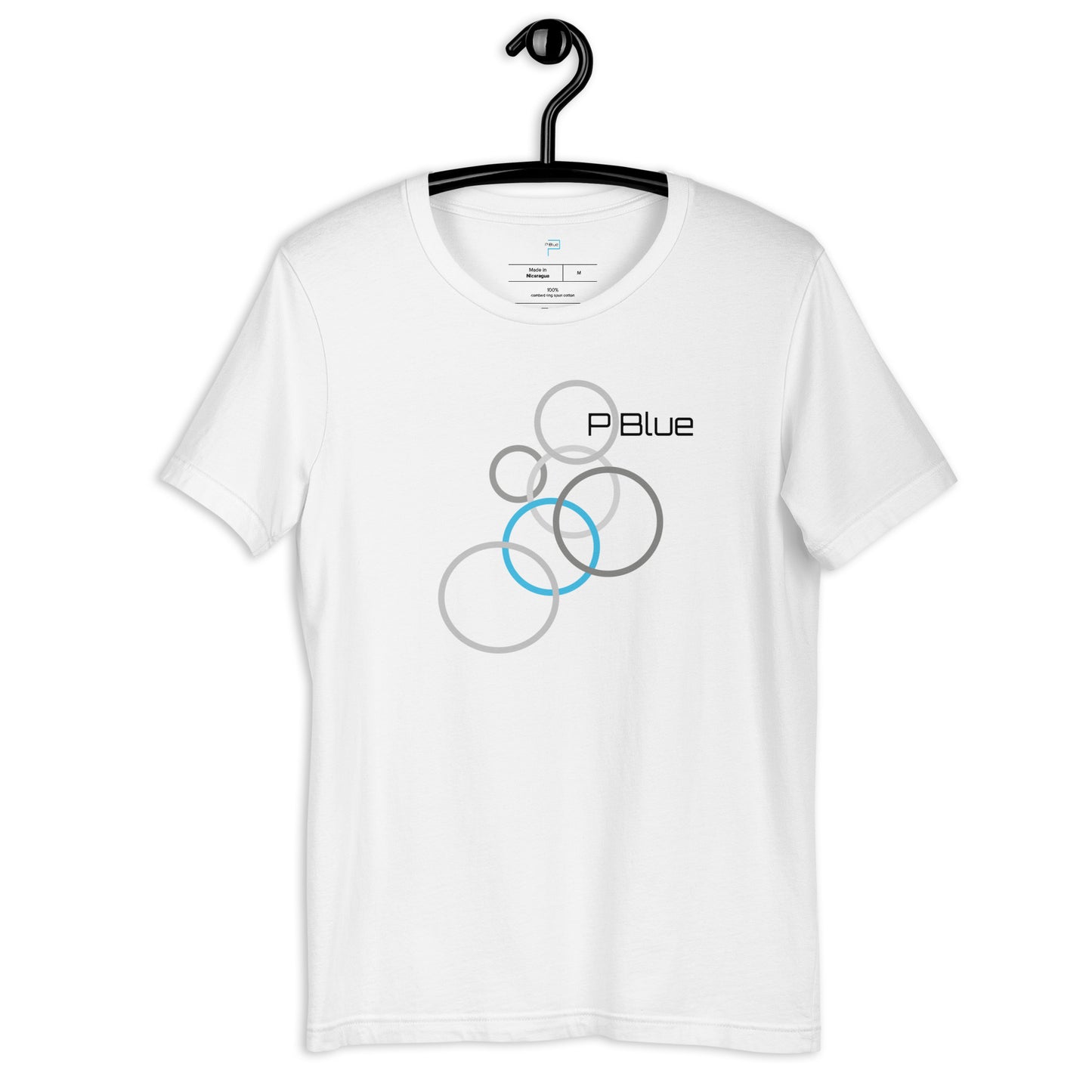 White Soft Cotton T-Shirt with Abstract Circles Print