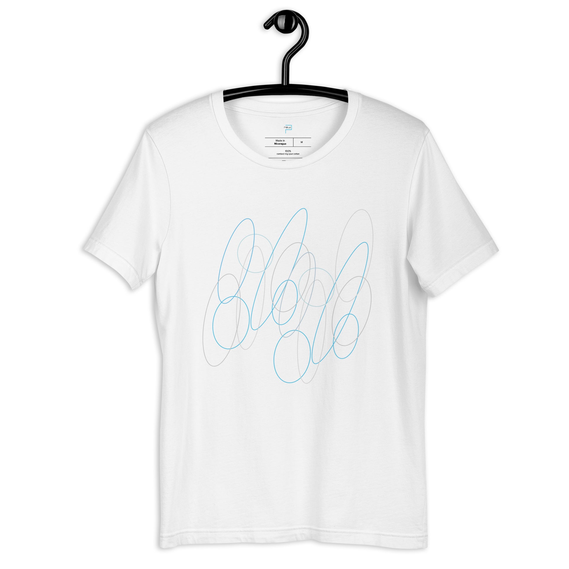 White Soft Cotton T-Shirt with Abstract Circles Print