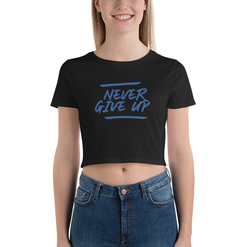 Never Give Up Slim Fit Crop Tee