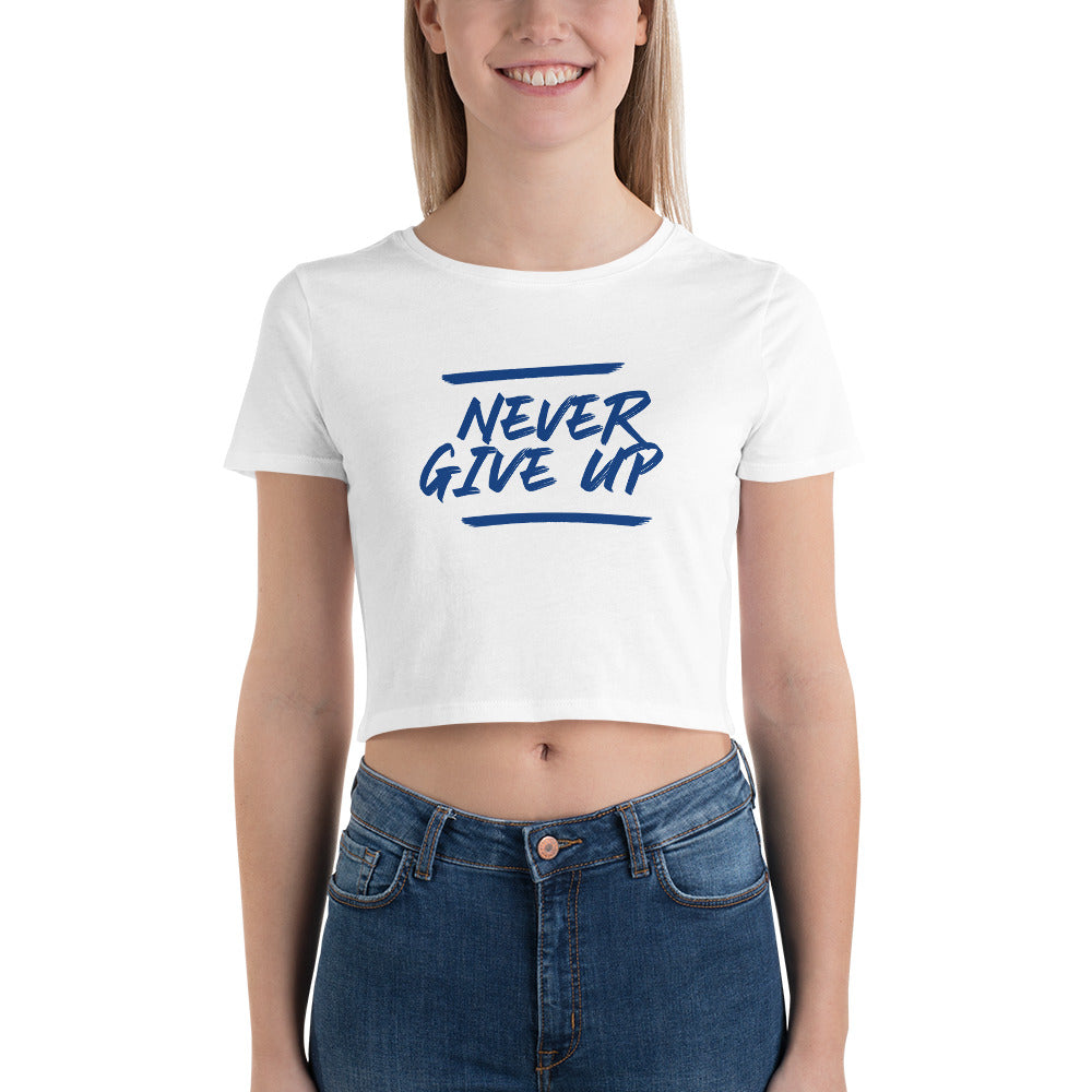 Never Give Up Slim Fit Crop Tee